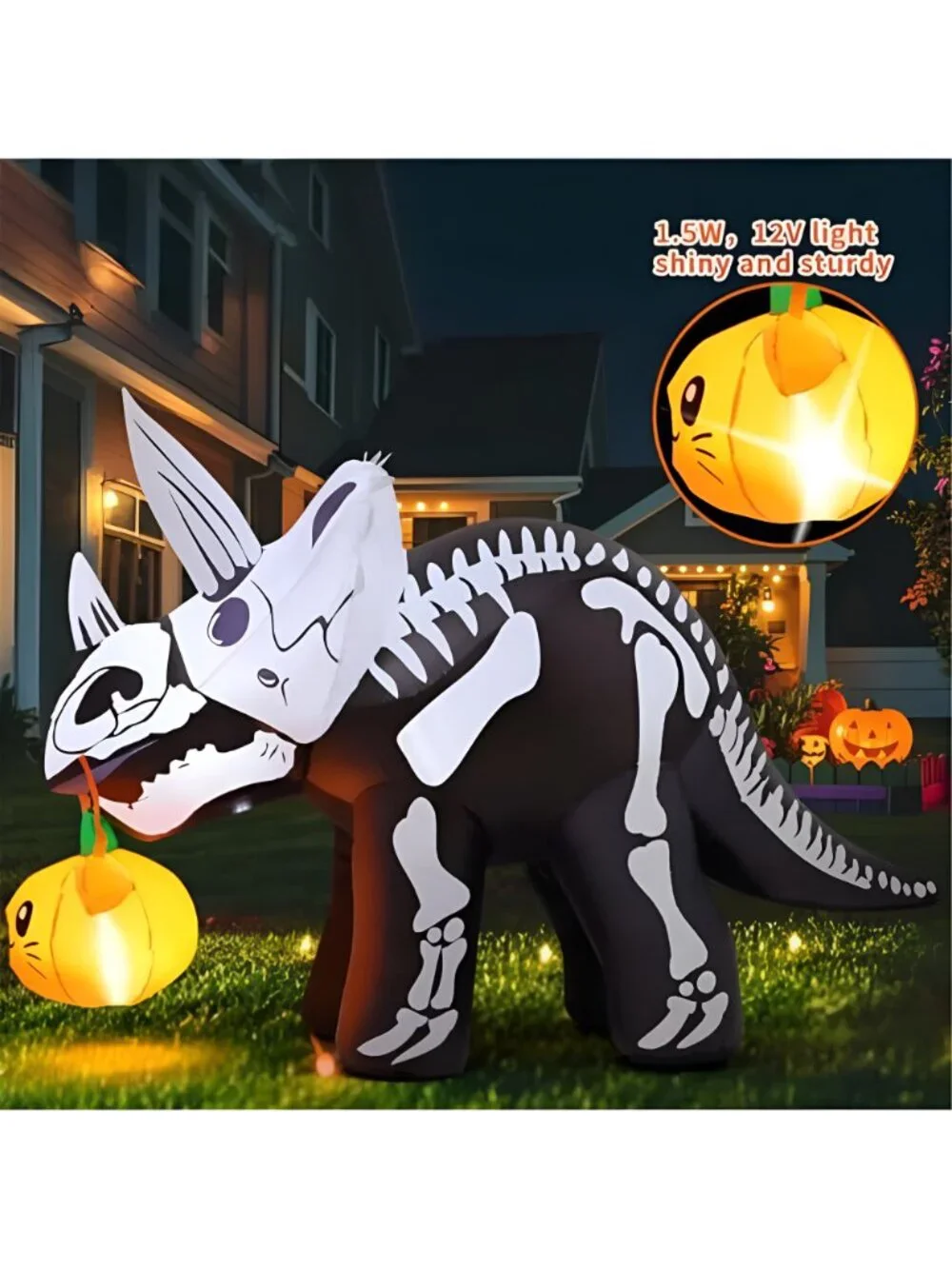 6.5 FT Long Halloween Inflatables Dinosaur Outdoor Decorations Blow Up Yard